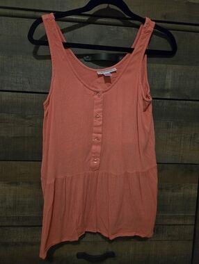 Motherhood Coral-Orange Sleeveless Nursing Tank, Small